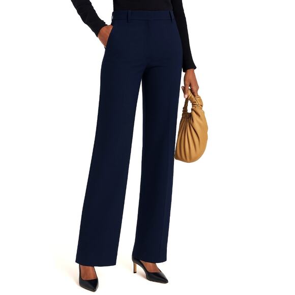 NEW! Nili Lotan 8 Dayton Linen & Silk $675 Wide Leg High Waist Pants Navy Blue - Picture 10 of 10